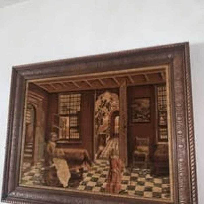 Tblou catifea in rama de lemn