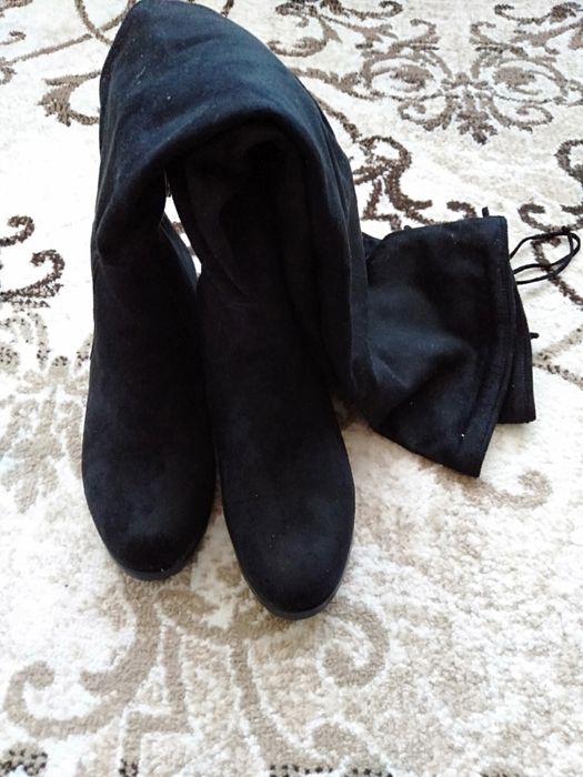 Сапоги женские замшевые