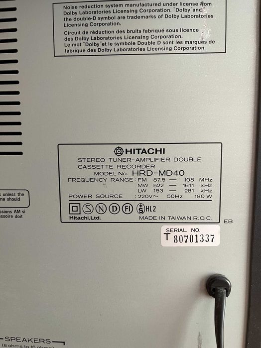 Аудио система Hitachi HRD-MD40
