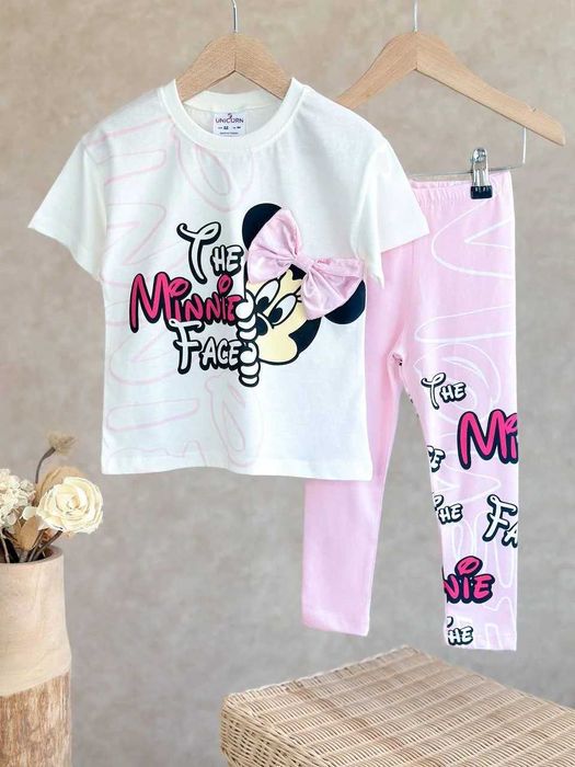 Детски комплект за момиче с Мини и панделка – 100% памук