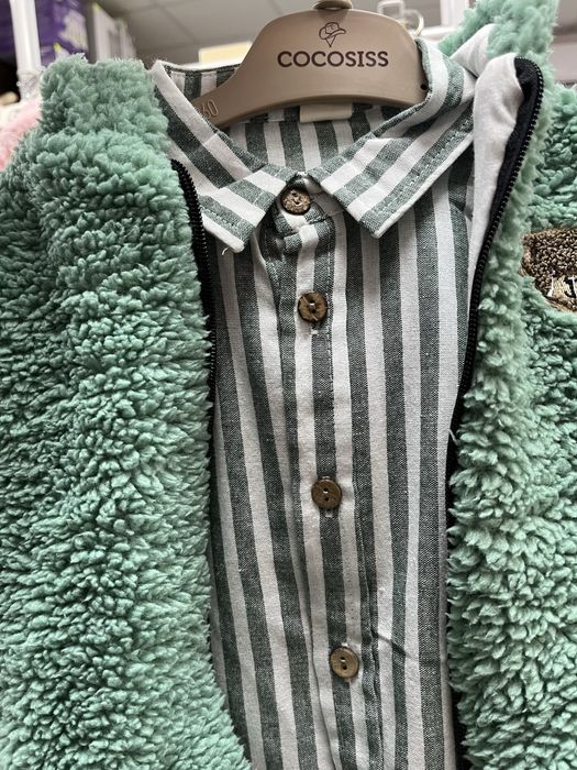 Комплект за момче подарък пухкав елек