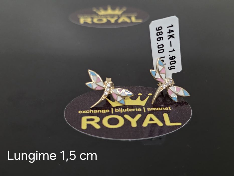 Bijuteria Royal: Cercei aur 14k/1.90 gr
