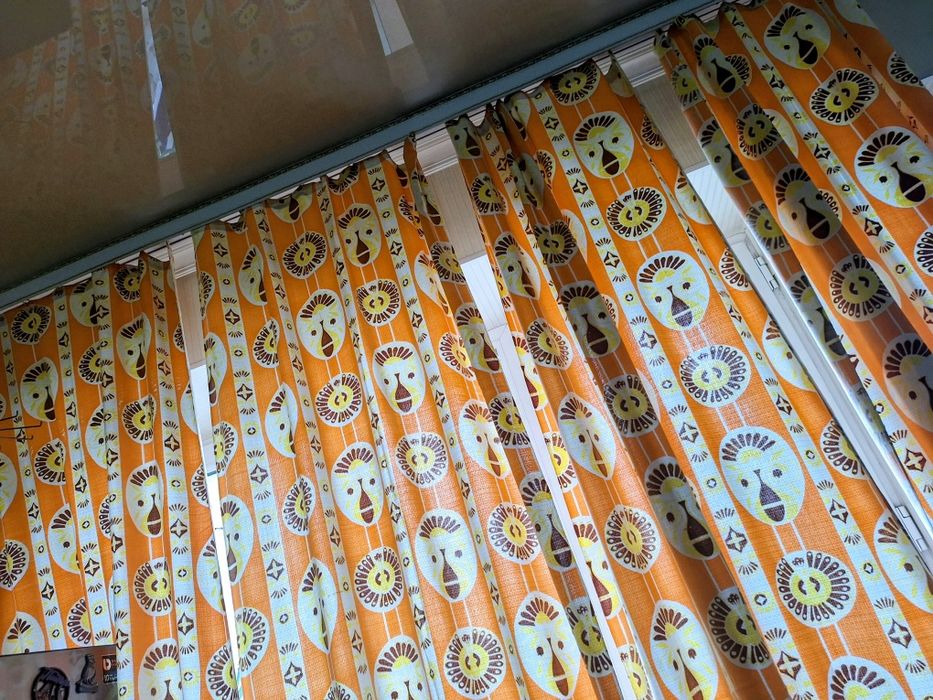 Кухонные льняные шторы