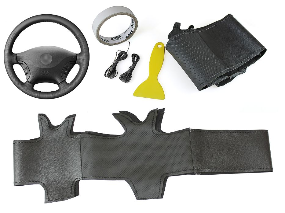 Husa volan piele negru 38 cm. pentru Mercedes-Benz VITO VIANO SPRINTER