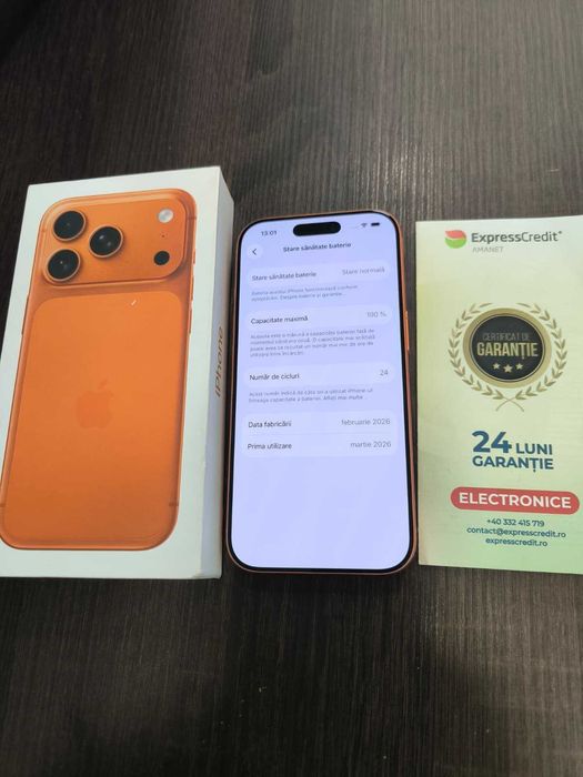 iPhone 17 Pro 256GB 100% Bateria (ag24 Harlau b.46110)-Garantie 2 ani!