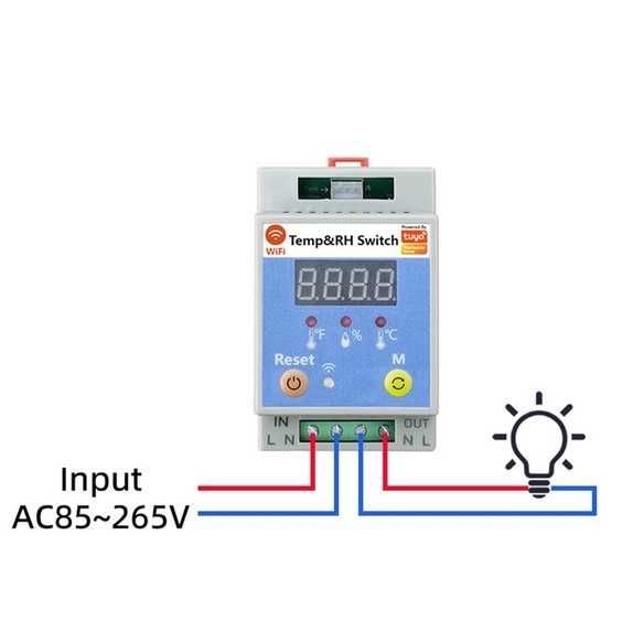 Tuya Smartlife WiFi термостат за DIN шина с термодатчик - 20А 4000kw