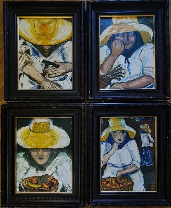 Лот от четири Маслени картина.