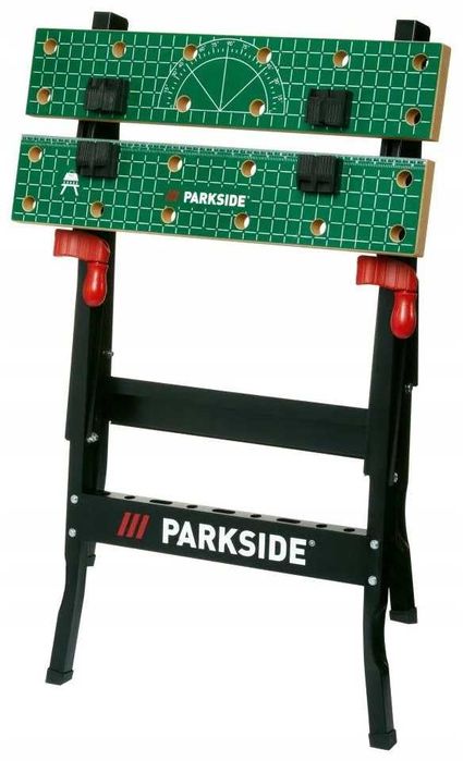 Masa - Banc de lucru pliabila, 150 kg, 605x790x630mm, 4 cleme, ParkSide, culoare negru/verde