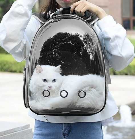 Прозрачна чанта за коте и куче, раница за котка
