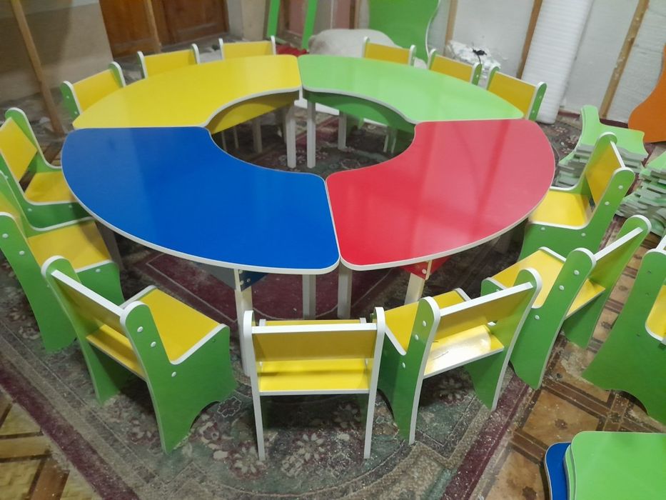 Болалар богчалари учун 12уринли стол,стул