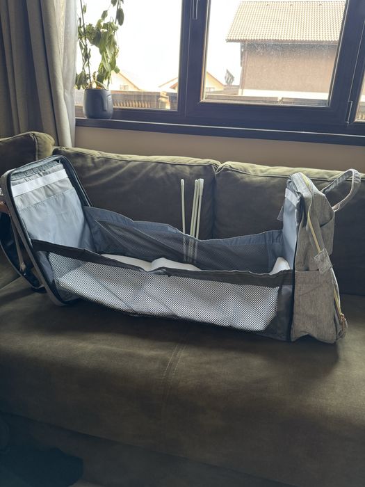 Ghiozdan multifuncțional pentru mămici – cu pătuț extensibil, nou