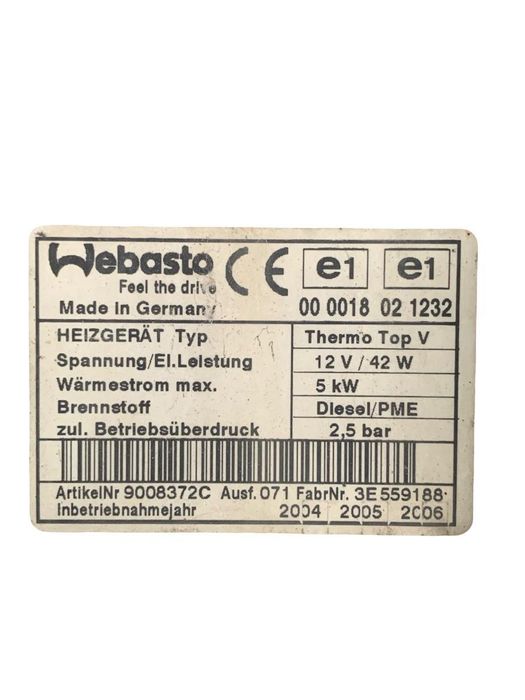 Webasto Volkswagen Touran 1T1, 1T2 2003 - 2010 1K0815065R