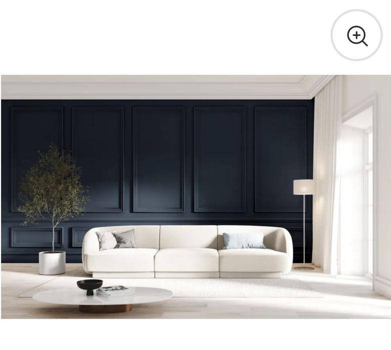 Canapea bej cu tapițerie din catifea 259 cm Miley - Micadoni Home