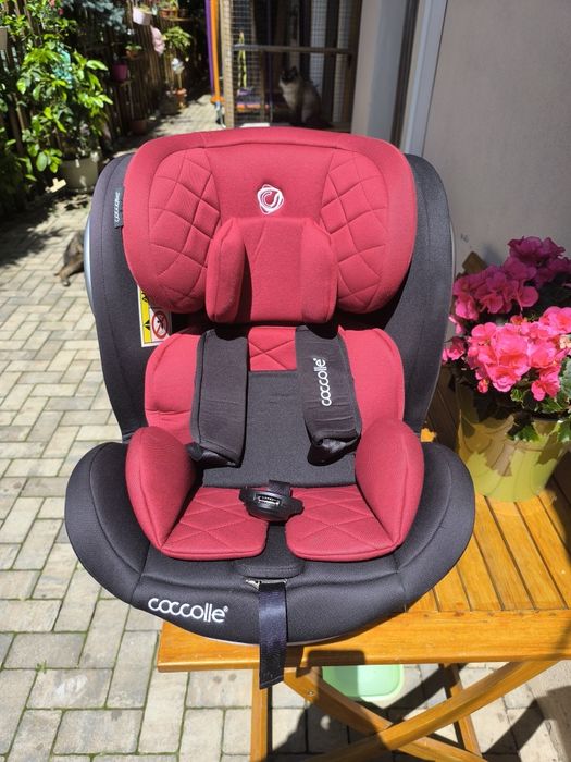 Scaun auto rotativ cu isofix Coccolle Lyra Visiniu I-size 40-150 cm  0-12 ani, omologat R129 Pozitie somn  Protectie impact lateral