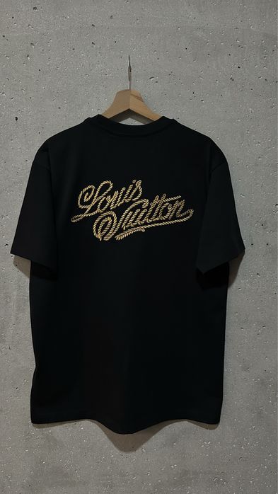 Tricou louis vuitton negru brodat colectia noua premium