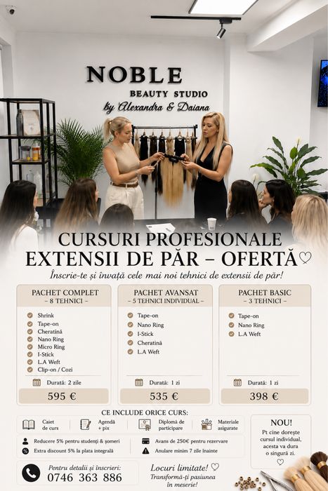Curs extensii de par - locuri limitate