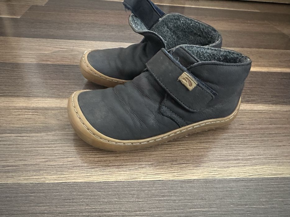 Ghete piele copii Tikki barefoot marime 26 bleumarin