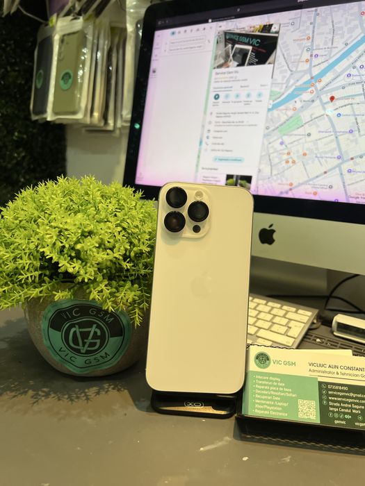 Magazin Vindem Iphone 16 Pro Max 256 GB White Titan 100% Baterie