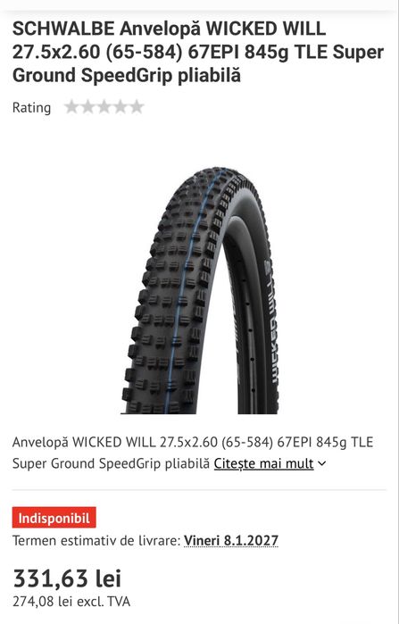 Anvelope MTB, full suspension, ebike - Scwalbe Wicked Will 27,5 x 2,6, Evo (gama top)