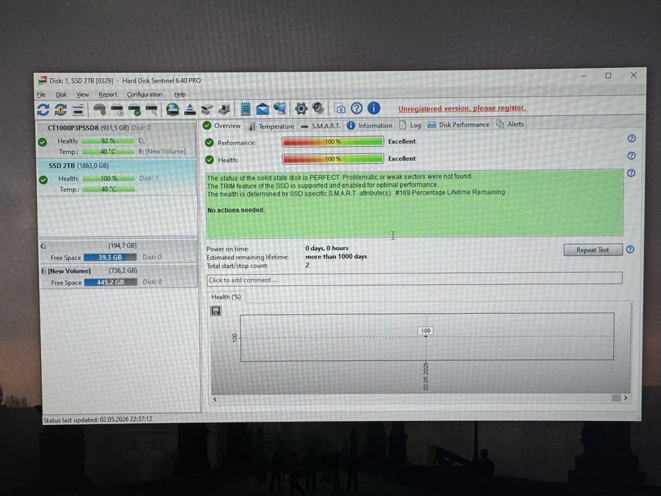 SSD Verbatim Vi550 S3 – 2TB – stare foarte bună