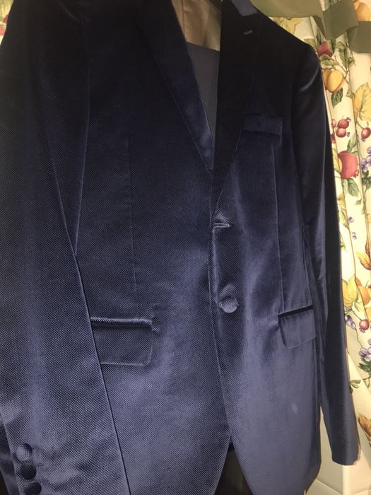 Costum Cavaliere Albastru din catifea, masura M