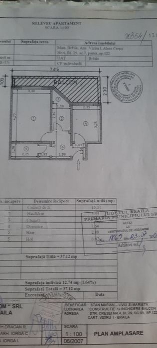 Vând apartament  2 camere