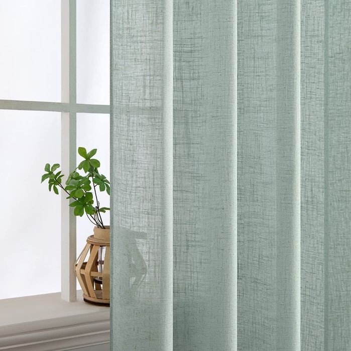 Set 2 Perdele Voal Aspect In Turcoaz 225x140 Semiopace*
