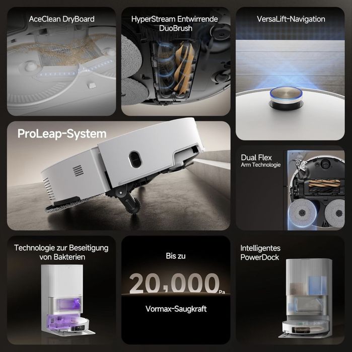 Dreame X50 Ultra Complete 20000Pa, Al, Робот Прахосмукачка + Самопочистваща Станция Сухо и Мокро!