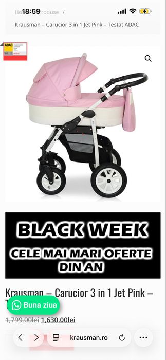 Vând cărucior Krausman 3in1