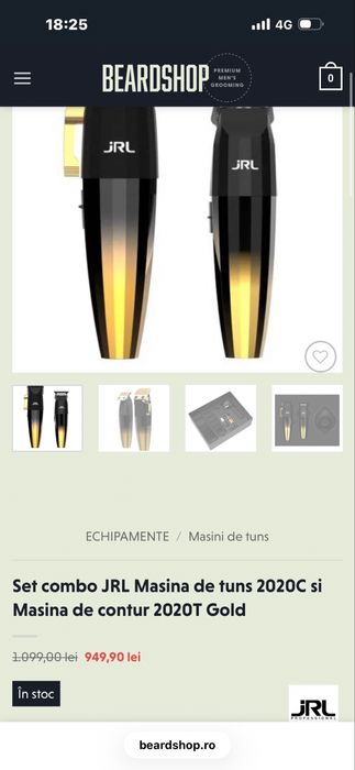 Set complet frizerie  JRL gold  / Foarfece/ Pelerine / Feon