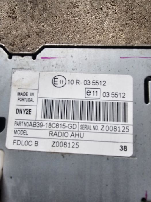 CD Player Ford Fiesta, AM5T18C815PK, 10R035512