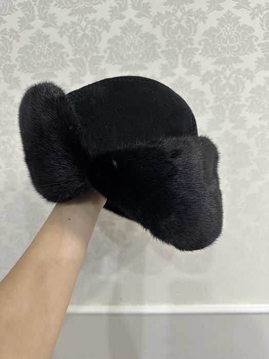 Норковая шапка ушанка мужская