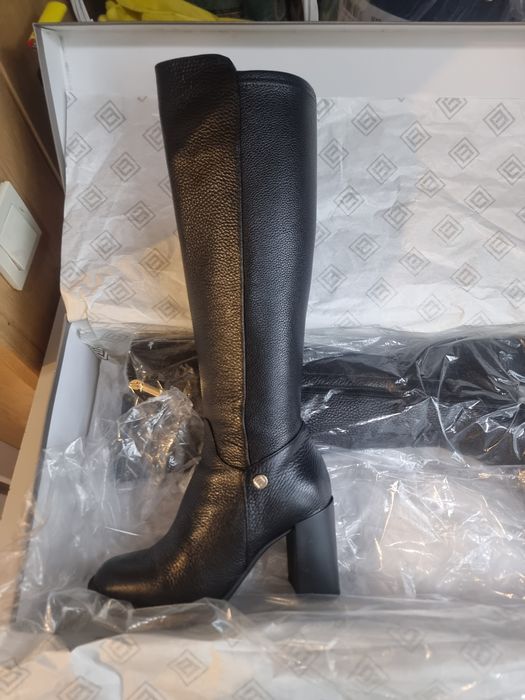 Сапоги зимние чёрные длинные