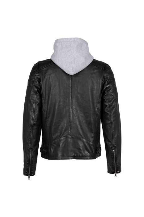 Geaca de Piele Barbati Mauritius Neagra Rylo