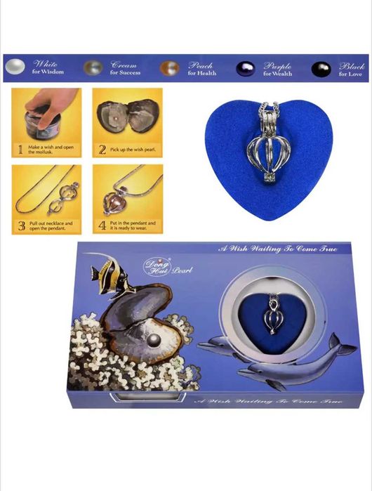 Колие с естествена перла в мида