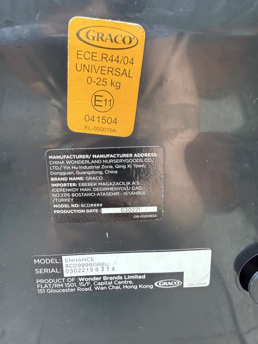 Детское автокресло Graco Enhance