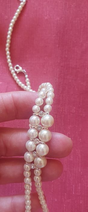 Set nou bijuterii perle colier+bratara+cercei