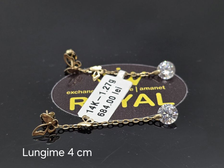 Bijuteria Royal: Cercei aur 14k/1.27 gr