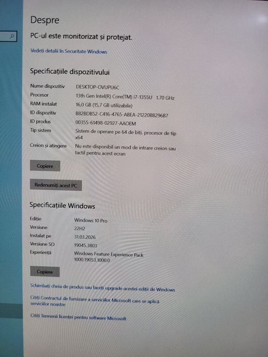 Laptop Lenovo ThinkPad X1 Carbon G11 21HM003UUK, Core i7-1355U, 16GB,