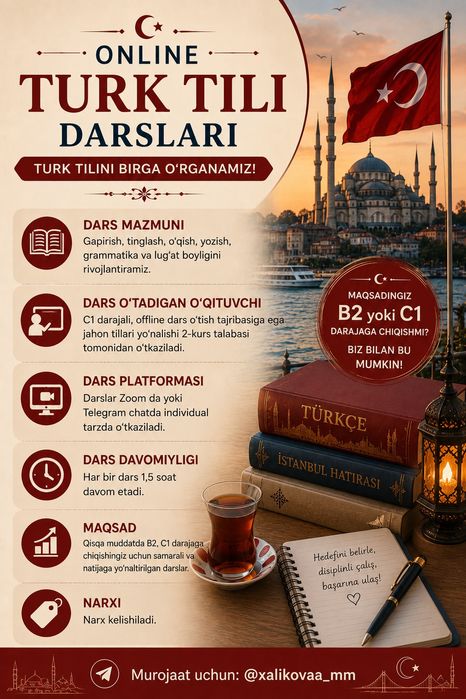 Turk tili va Ingliz tili kurslari