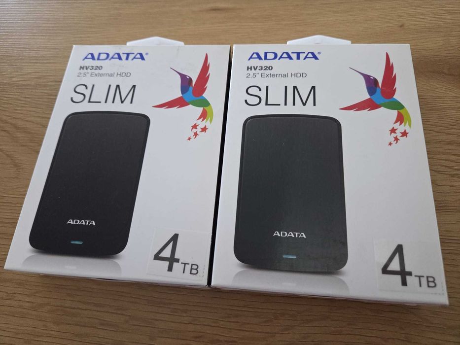 HDD extern ADATA HV320 Slim 4TB, USB 3.2, Shock Sensor, Negru (2 bucăți)