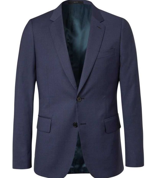 Sacou blazer 42 L slim Massimo Dutti NOU lana Finest Italian albastru