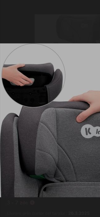 KINDERKRAFT Scaun auto Junior Fix 2 100-150 cm Rocket Grey