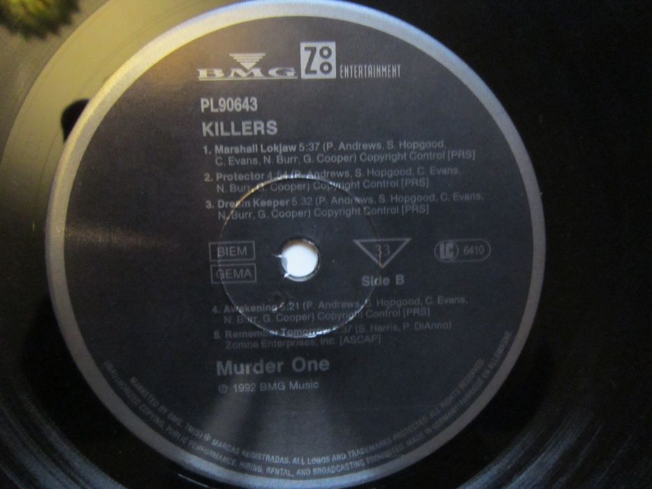 vinil Paul Di'Anno Killers ‎-Murder One 1992 Made Germany-Heavy Metal