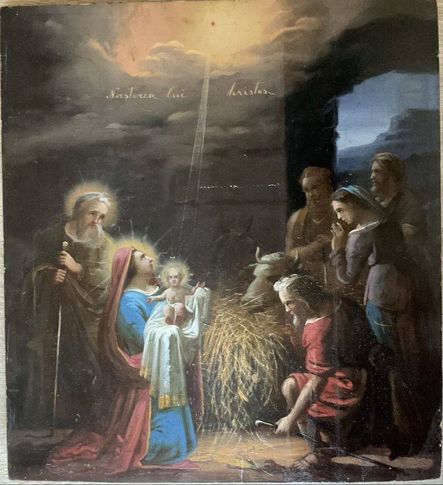 Nasterea Domnului pictura pe lemn