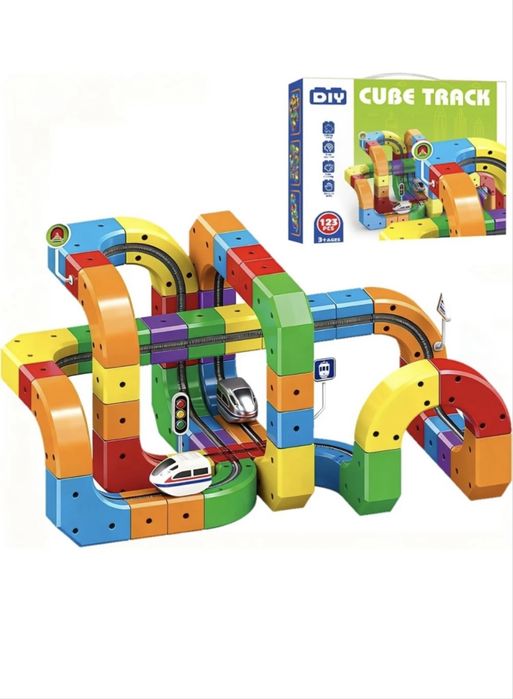 Set Cube Track 123 piese – Jucărie construcție copii 3+ ani