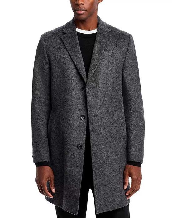 Palton slim 48 M premium Roy Robson lana moale gri inchis