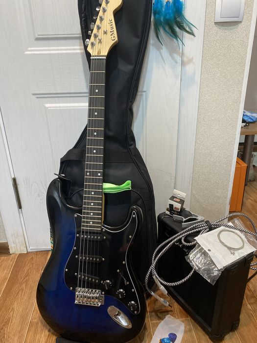 Электрогитара синяя