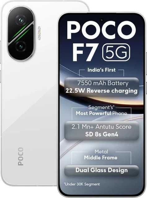 ПРОМО! Xiaomi Poco F7 5G 256GB 12GB RAM Black / White НОВ! Гаранция!