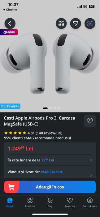 Apple Airpods Pro 3 NOU SIGILAT produs original